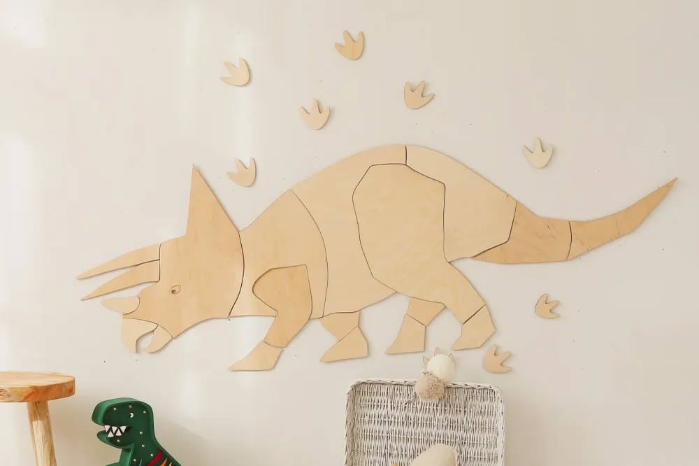 Dinosaur Triceratops – Timber Wall Decoration S