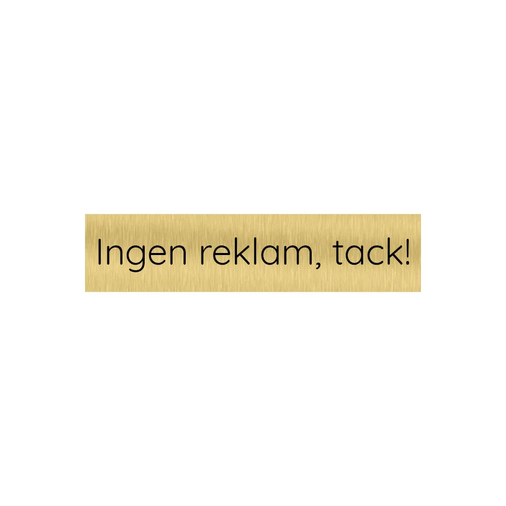 Aluminiumskylt 9 cm x 2 cm