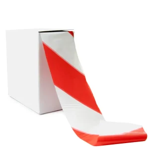 Avspärrningsband – Ekonomi – 500m x 75mm (Röd/Vit)
