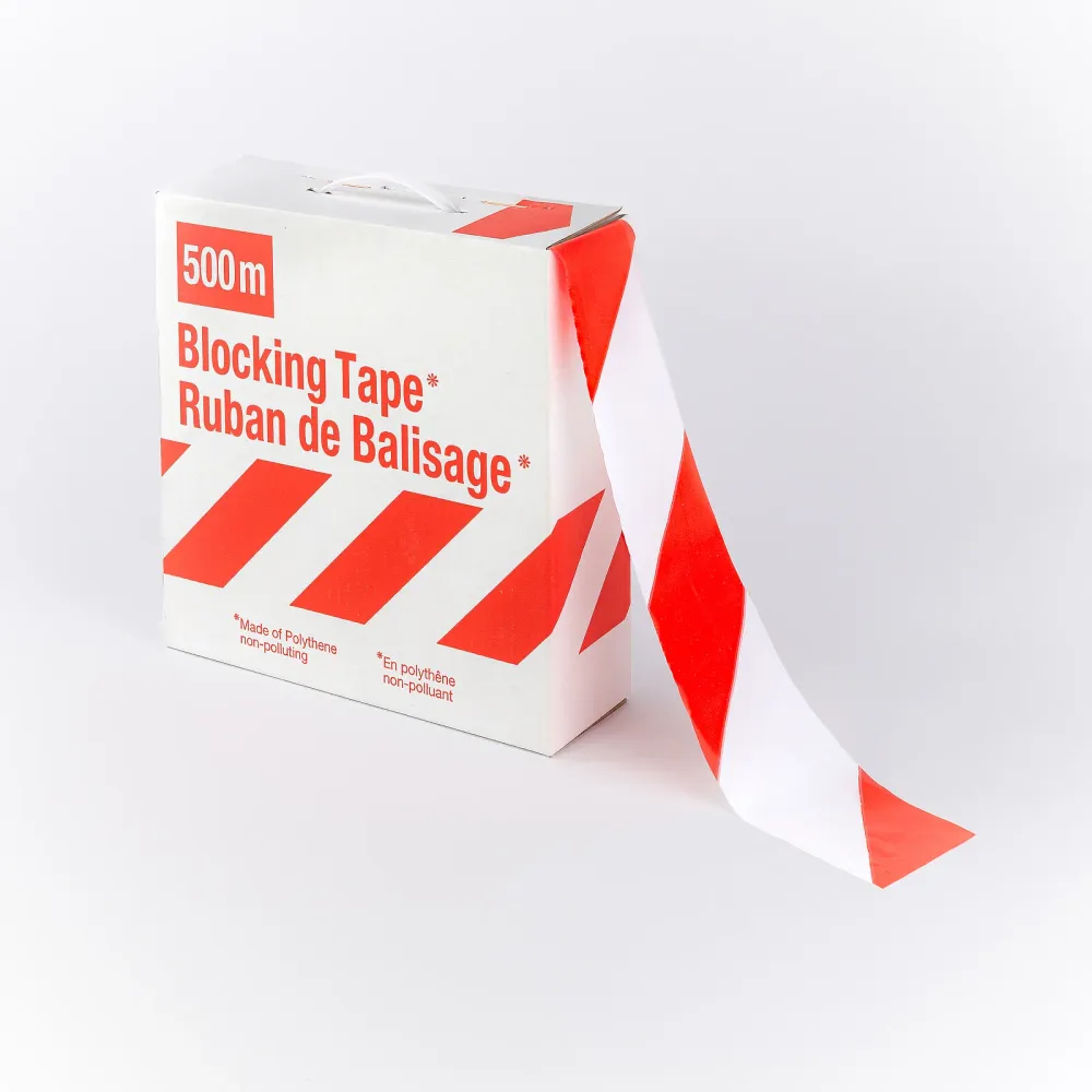 Avspärrningsband – Premium “Extra Tjock” – 500m x 80mm – Röd/Vit