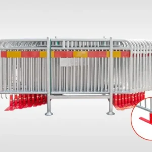 Flexibarrier Kravallstaket - Premium - Vridbar fot, Komplett paket med transportkorg (57,5m)