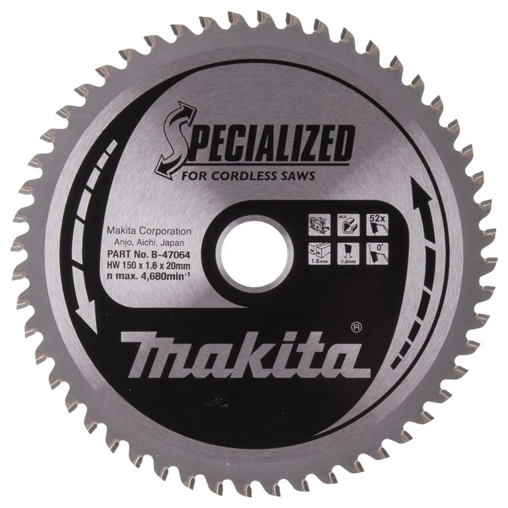 Makita B-47064 150mm 52T Aluminium Cirkelsågblad