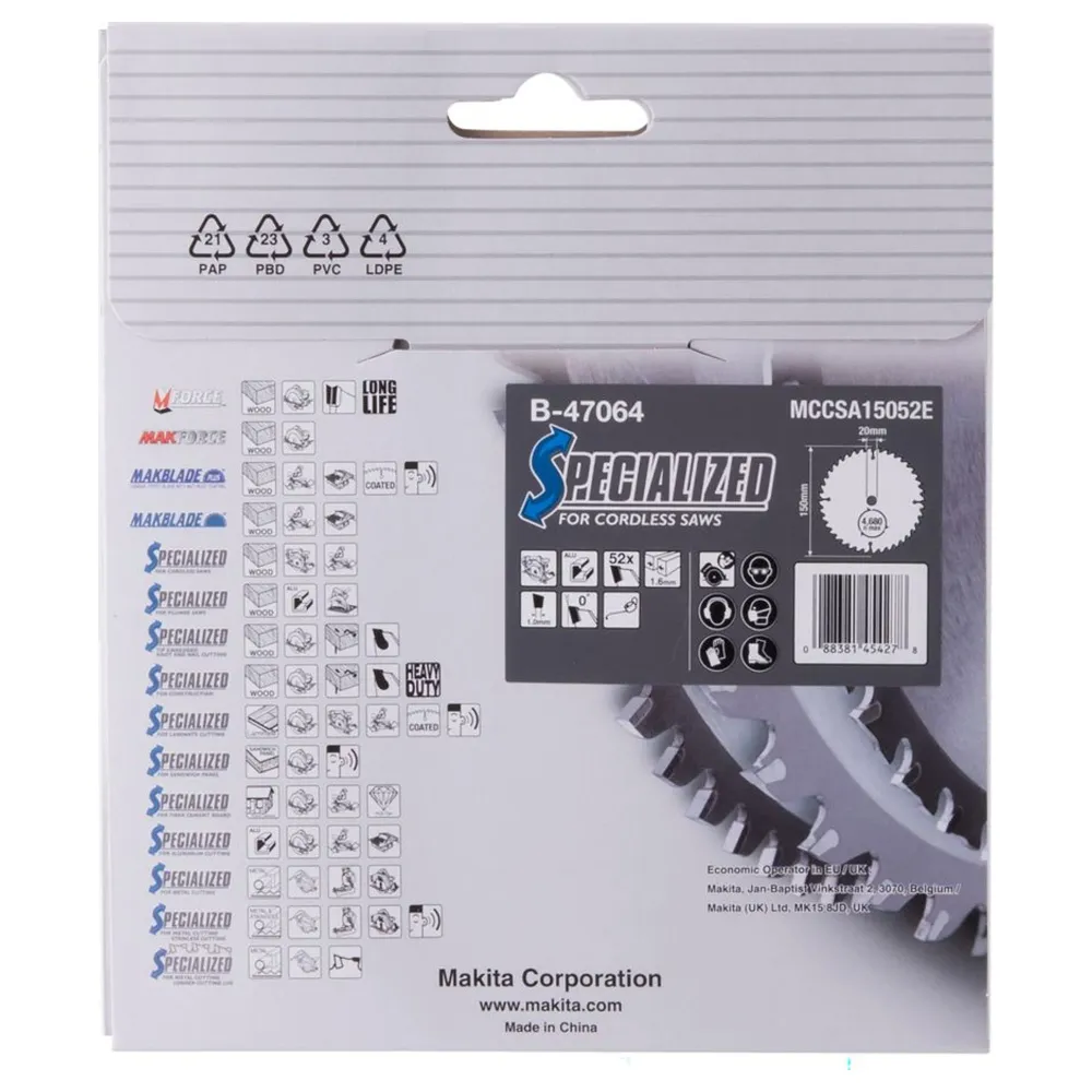 Makita B-47064 150mm 52T Aluminium Cirkelsågblad