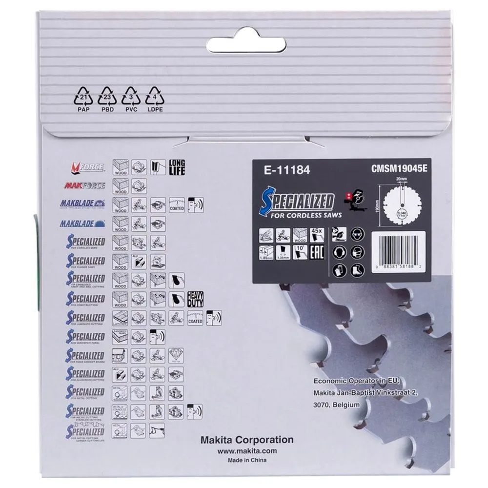Makita E-11184 190/20 45 Tänder EFFICUT Blade