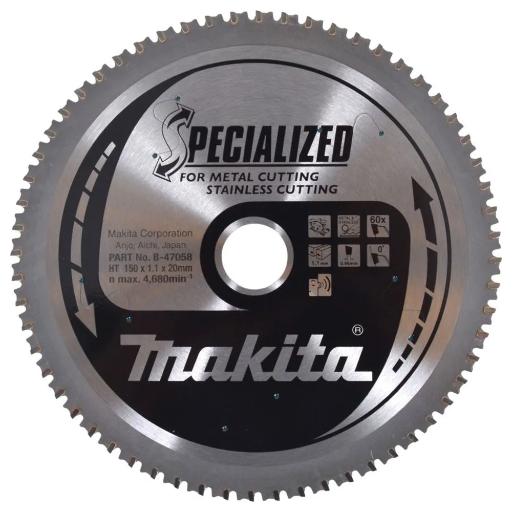 Specialiserad Makita B-47058 150x20mm 60T-klinga