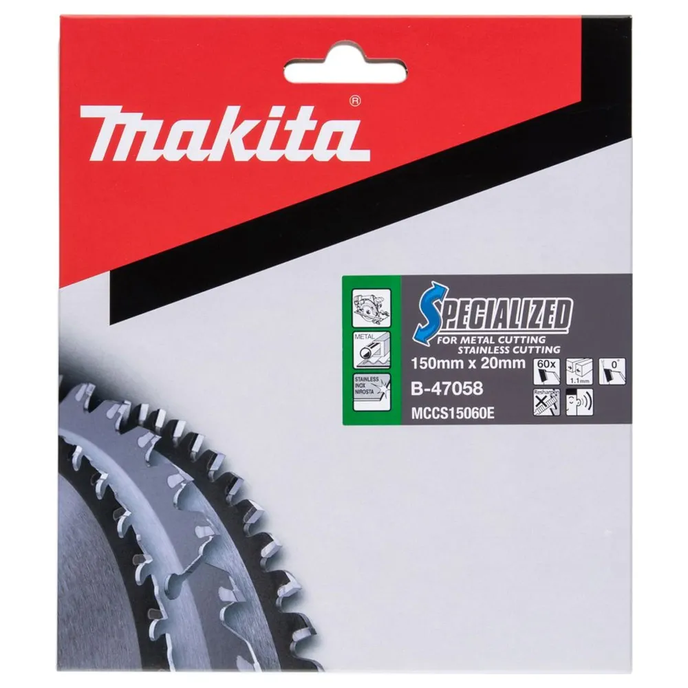 Specialiserad Makita B-47058 150x20mm 60T-klinga