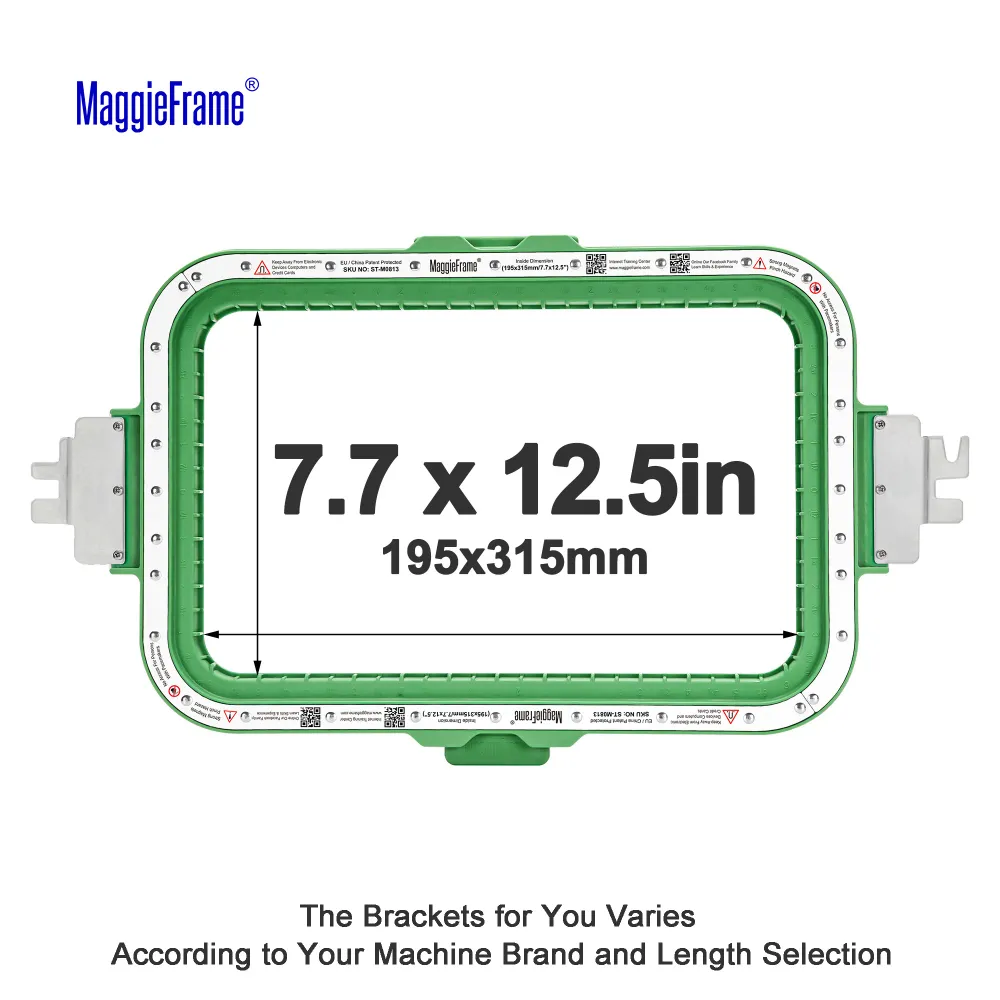 MaggieFrame magnetisk broderiram 7.7″ × 12.5″ (195 × 315 mm) för Barudan EFP