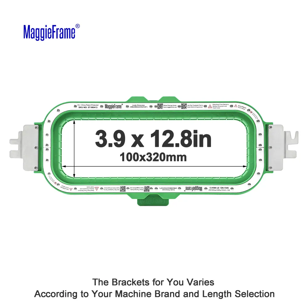 MaggieFrame magnetisk broderiram 3.9″ × 12.8″ (100 × 320 mm) för Barudan EFP