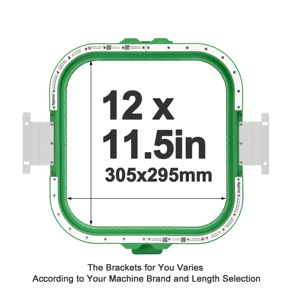 MaggieFrame magnetisk broderibåge 12″ × 11,5″ (305 × 295 mm) för Barudan QS
