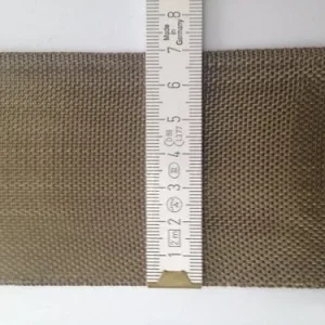 Basaltfaser Band 70 mm, 0,21 mm, 26 g/lfm, eine Kante aus braunem PP-Garn