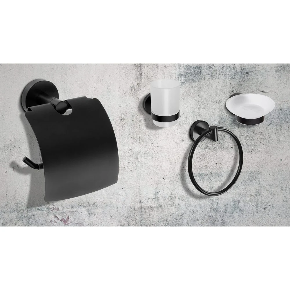 Duschbyggarna Handduksring BLACK Brushed Nickel