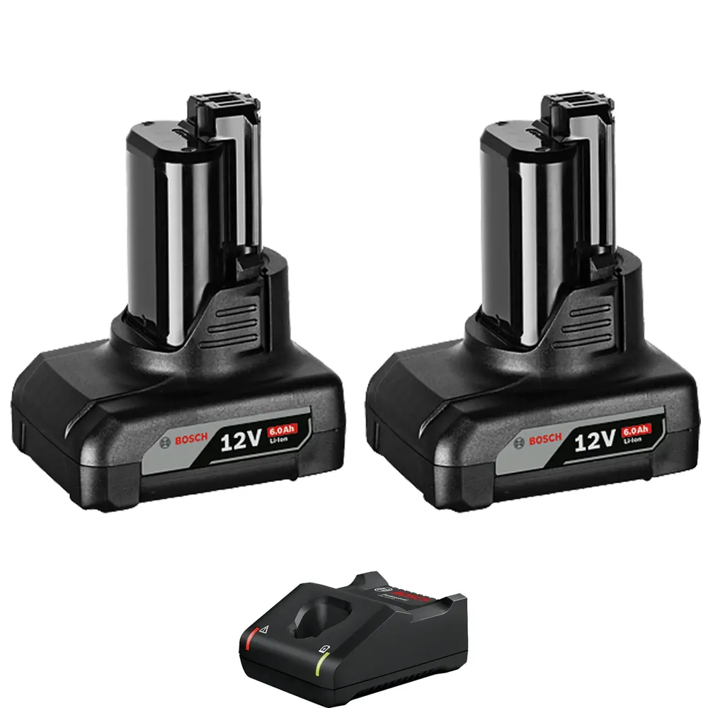 Bosch Professional GBA 12V 6,0Ah Batterisats + GAL 12V-40 Laddare