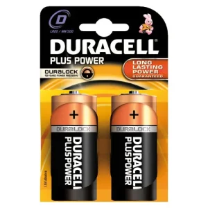Duracell, Plus MN1300 D batterier, 2-pack