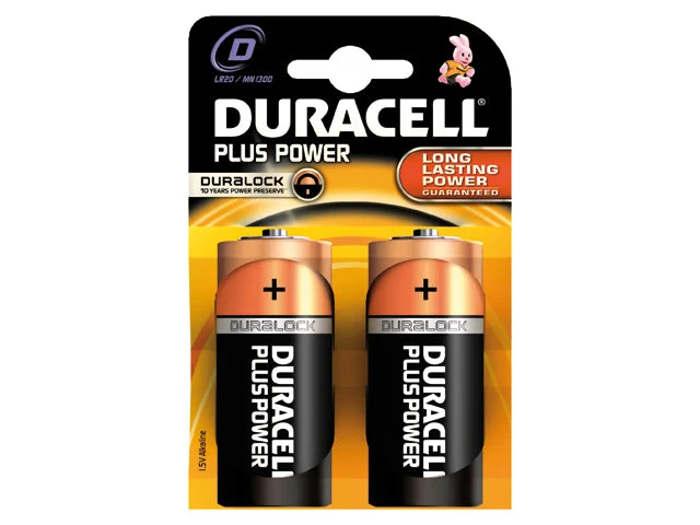 Duracell, Plus MN1300 D batterier, 2-pack