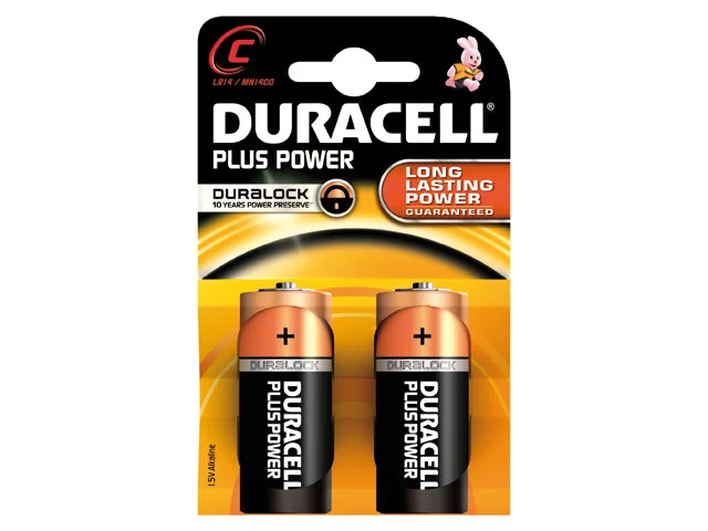 Duracell, Plus MN1400 C batterier, 2-pack