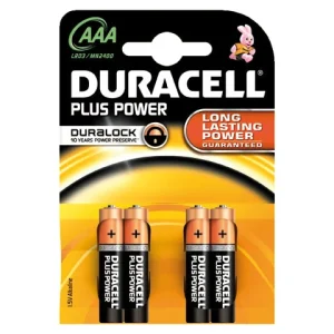 Duracell, Plus MN2400 AAA-batterier, 4-pack