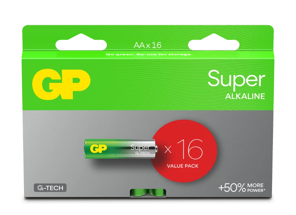 Engångsbatteri GP Super AA / LR6 - 16-pack