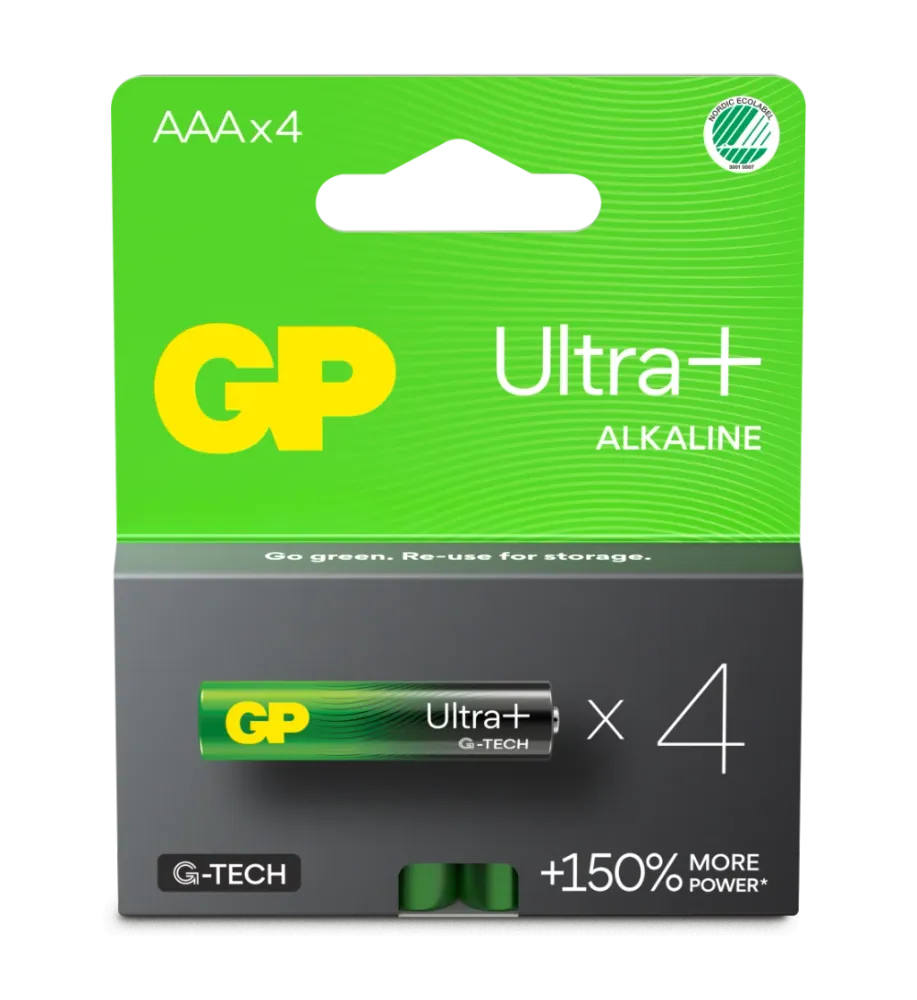 Engångsbatteri GP Ultra+ AAA / LR03 4-pack