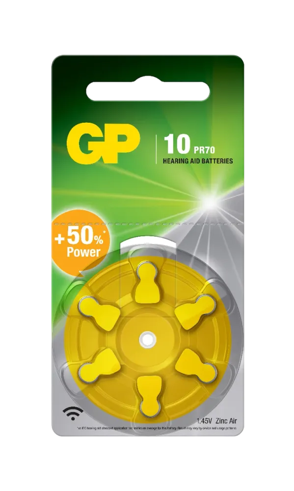 Hörapparatsbatteri GP ZA 10/PR70- 6-pack