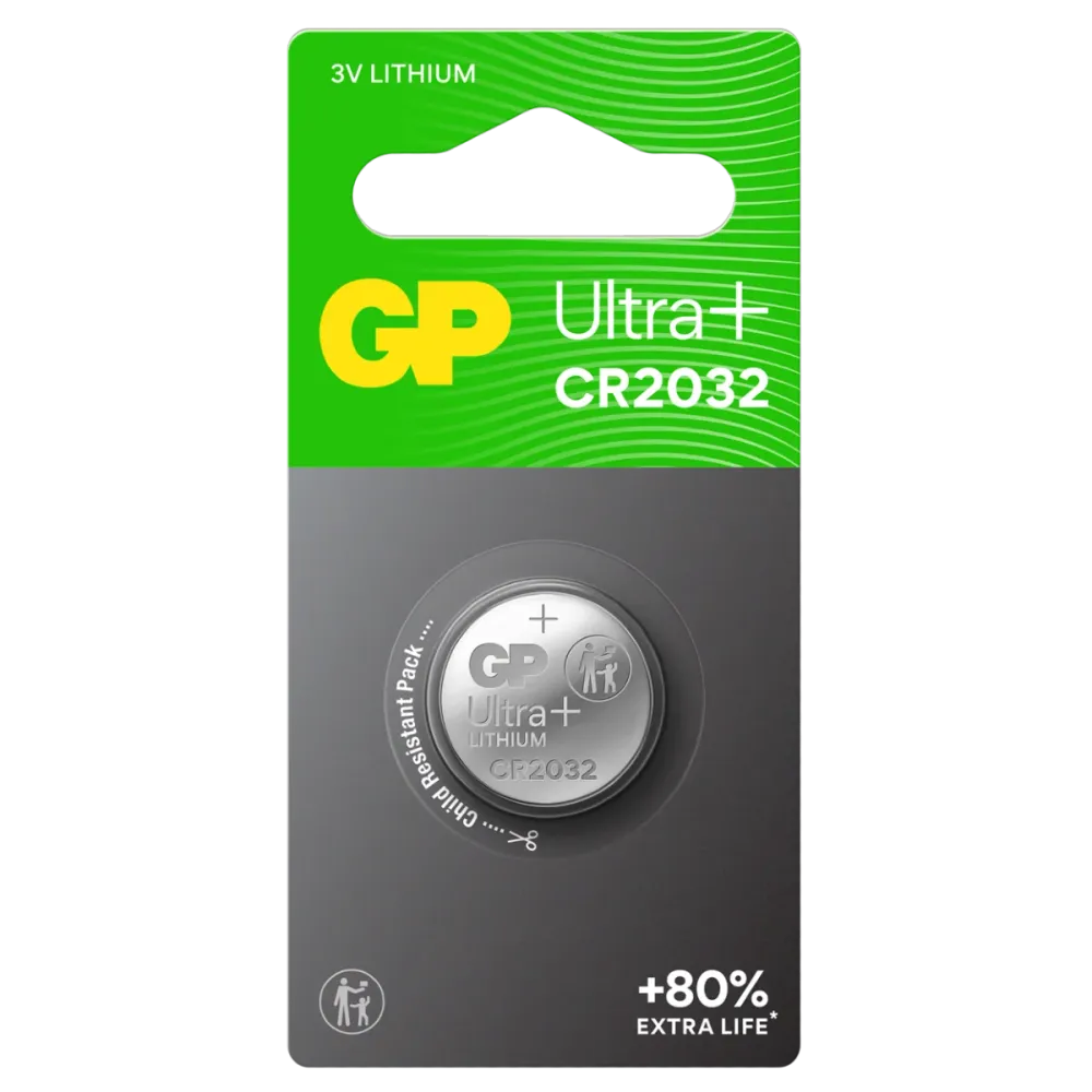 Knappcell GP Ultra Plus Lithium CR2032