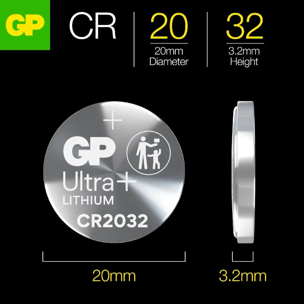 Knappcell GP Ultra Plus Lithium CR2032