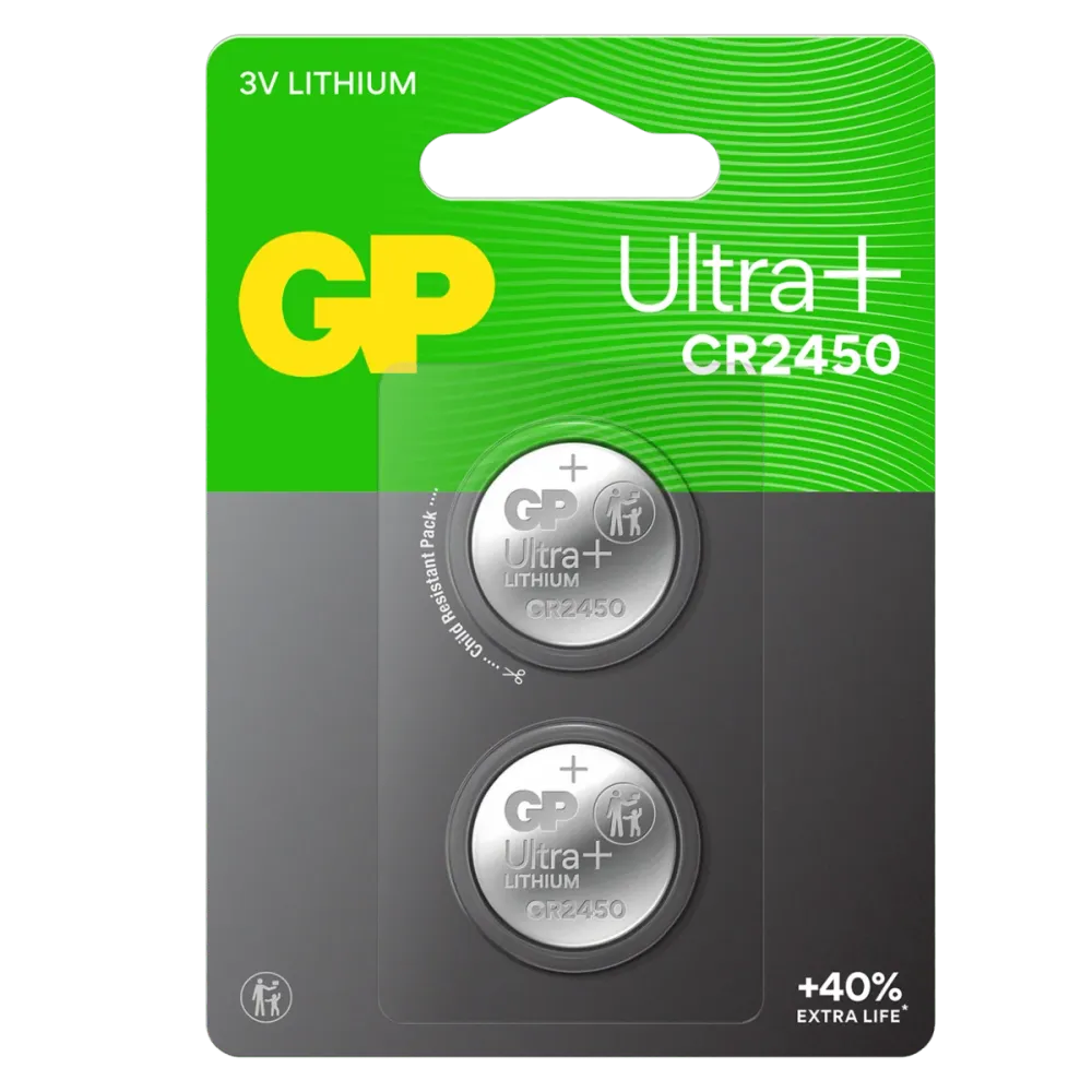 Knappcell GP Ultra Plus Lithium CR2450-2 pack