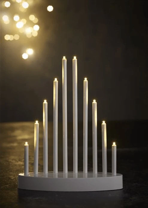 Ljusstake med 10 LED-ljus - Batteri