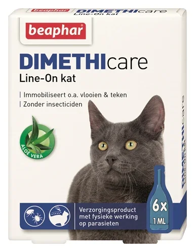 Beaphar DIMETHIcare Line-On Cat – 6 pipetter – Naturlig och fysiskt effektiv vårdprodukt