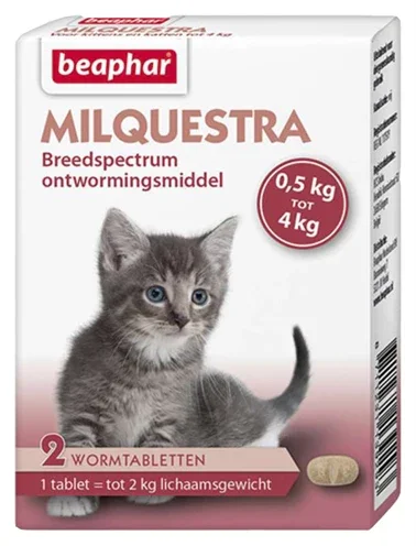 Beaphar Milquestra - avmaskningsmedel för små katter och kattungar upp till 2 kg