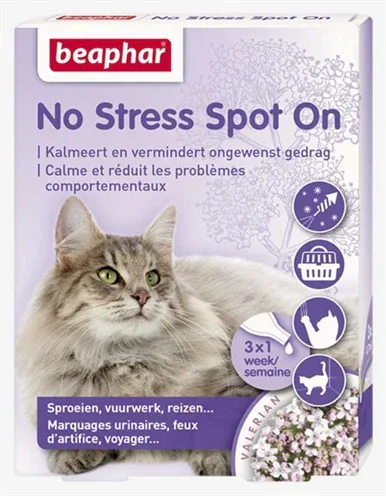 Beaphar No Stress Spot On Lugnar och Stimulerar Katter med gott beteende