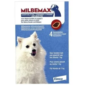 Milbemax tuggtablett avmaskning för valp / liten hund - avmaskning med kycklingsmak - 4 tabletter