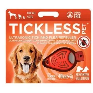 Tickless tick- & fläta-avskräckning – Ultraljudsbaserat, giftfritt och luktlöst alternativ (fluorescerande orange)