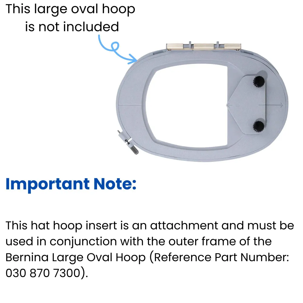 Hoop 'n' Buddyz Hat Hoop Insert Bernina B990 B790 B780 B770 etc Embroidery Machine