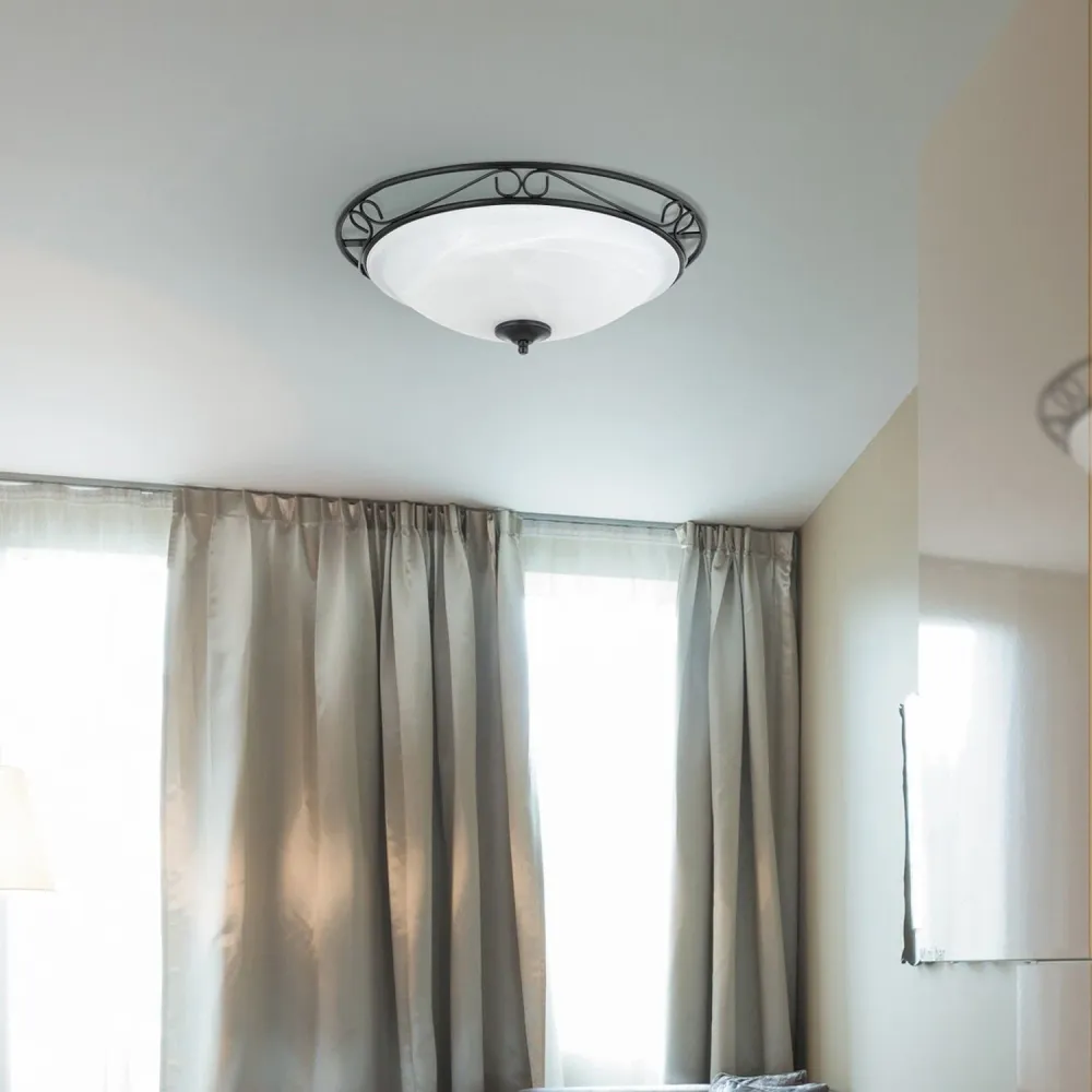 Rabalux Athens Ceiling Lamp, Modern Black Metal Design 3xE27 Bulbs – Stylish and Classy Lighting Fixture
