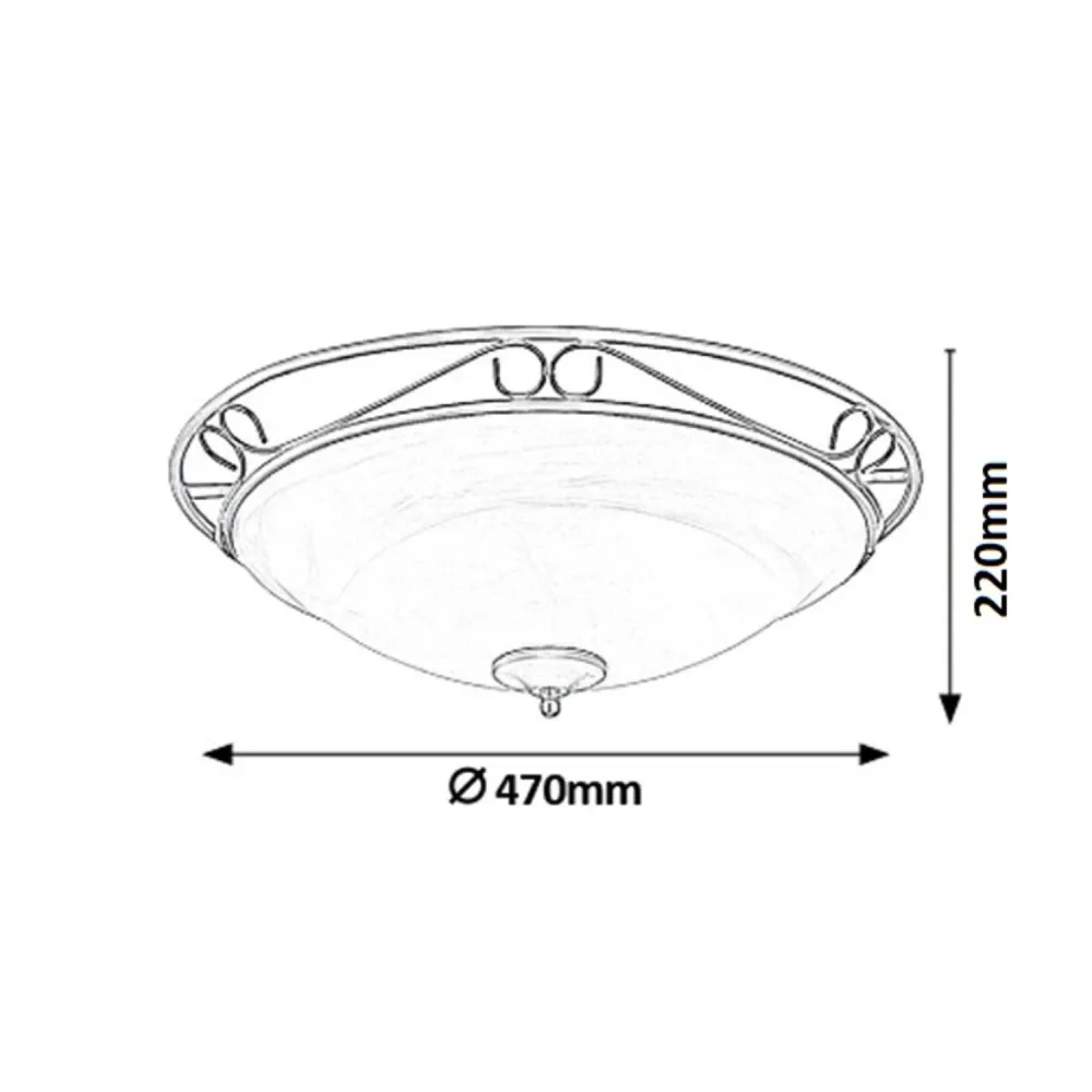 Rabalux Athens Ceiling Lamp, Modern Black Metal Design 3xE27 Bulbs – Stylish and Classy Lighting Fixture