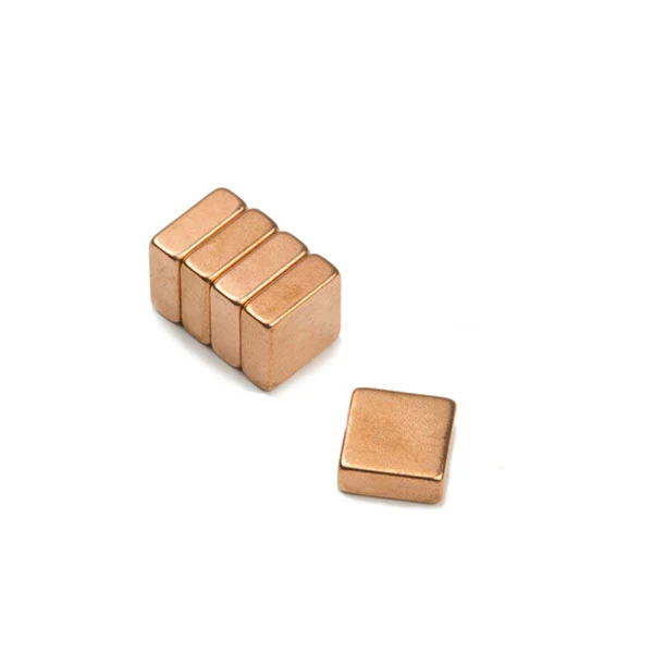 Supermagnet, Block 10x10x4 mm, Koppar