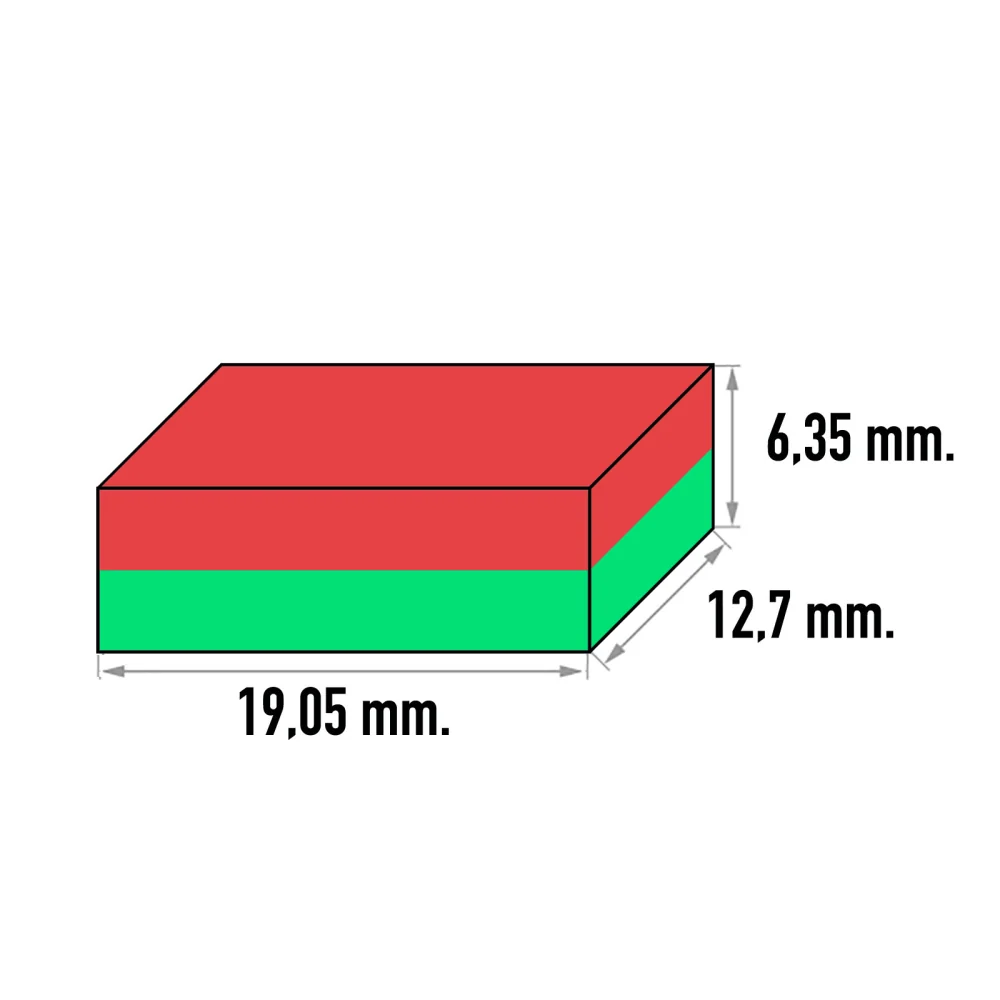 Supermagnet, Block 19x13x6 mm