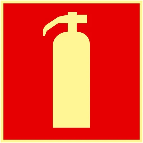 Färgefterlysande Brandskylt "Brandsläckare" - Supernova®