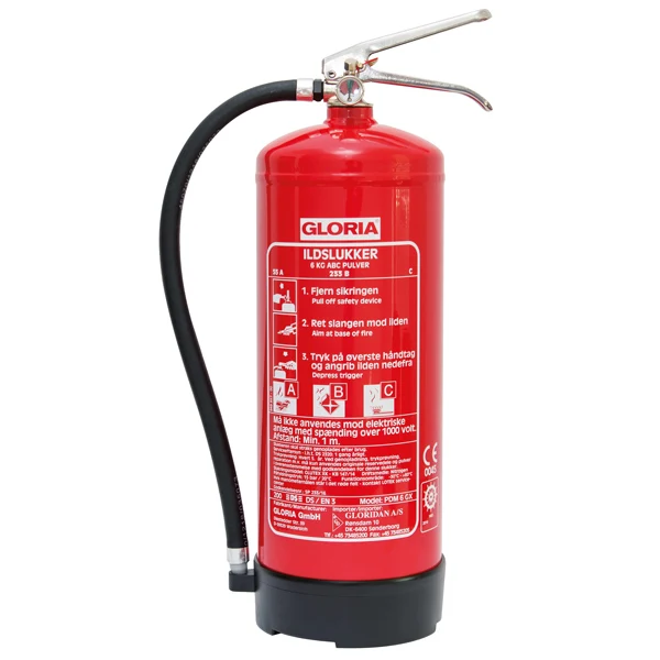 Gloria, PDM GX Pulversläckare, 6 kg, DS/EN 3 & Solas, 55A / 233B, H:500 x B:270 x D:160 mm