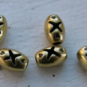 Mellandel Bronsfärgad - Större Tub med Kryss 5x8 mm, 5-pack