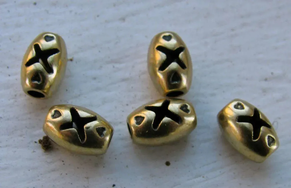 Mellandel Bronsfärgad - Större Tub med Kryss 5x8 mm, 5-pack