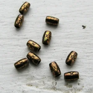 Mellandel Bronsfärgad - Tub med kryss 3,4x5,4 mm, set ten