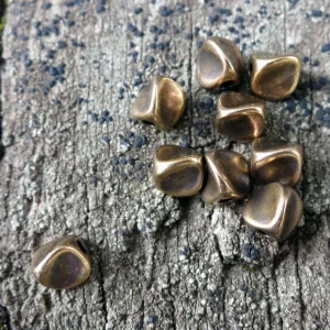 Mellandel Bronsfärgad - Oregelbunden 5 mm, set ten
