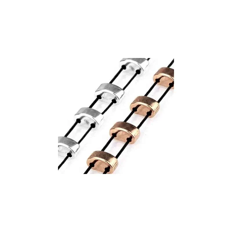 Mellandel Roséguldfärgad - Duo Round Brick 3x6mm double-set