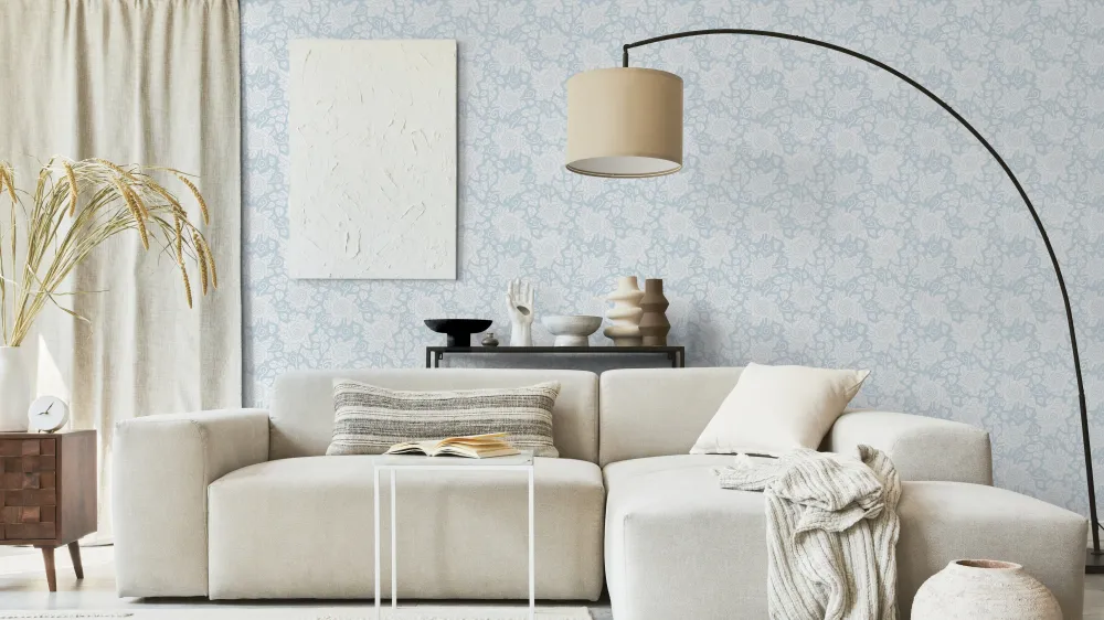 Reveal Tapet Simplex Roses - Blue