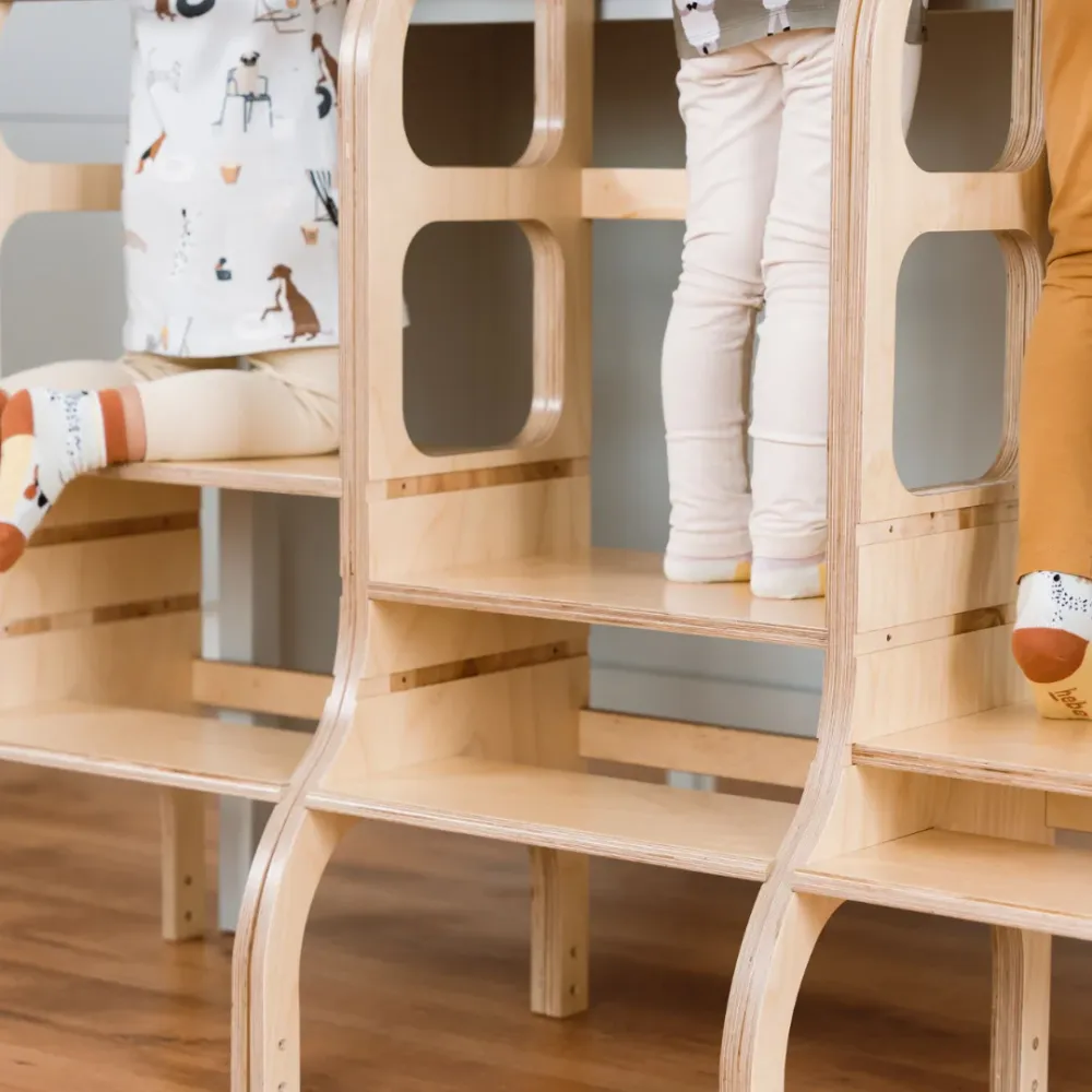 STEP UP Flexible Height Helper Tower - Natural Wood