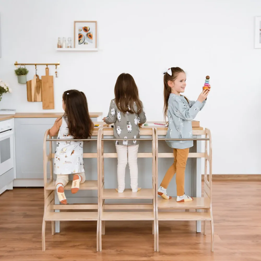 STEP UP Flexible Height Helper Tower - Natural Wood