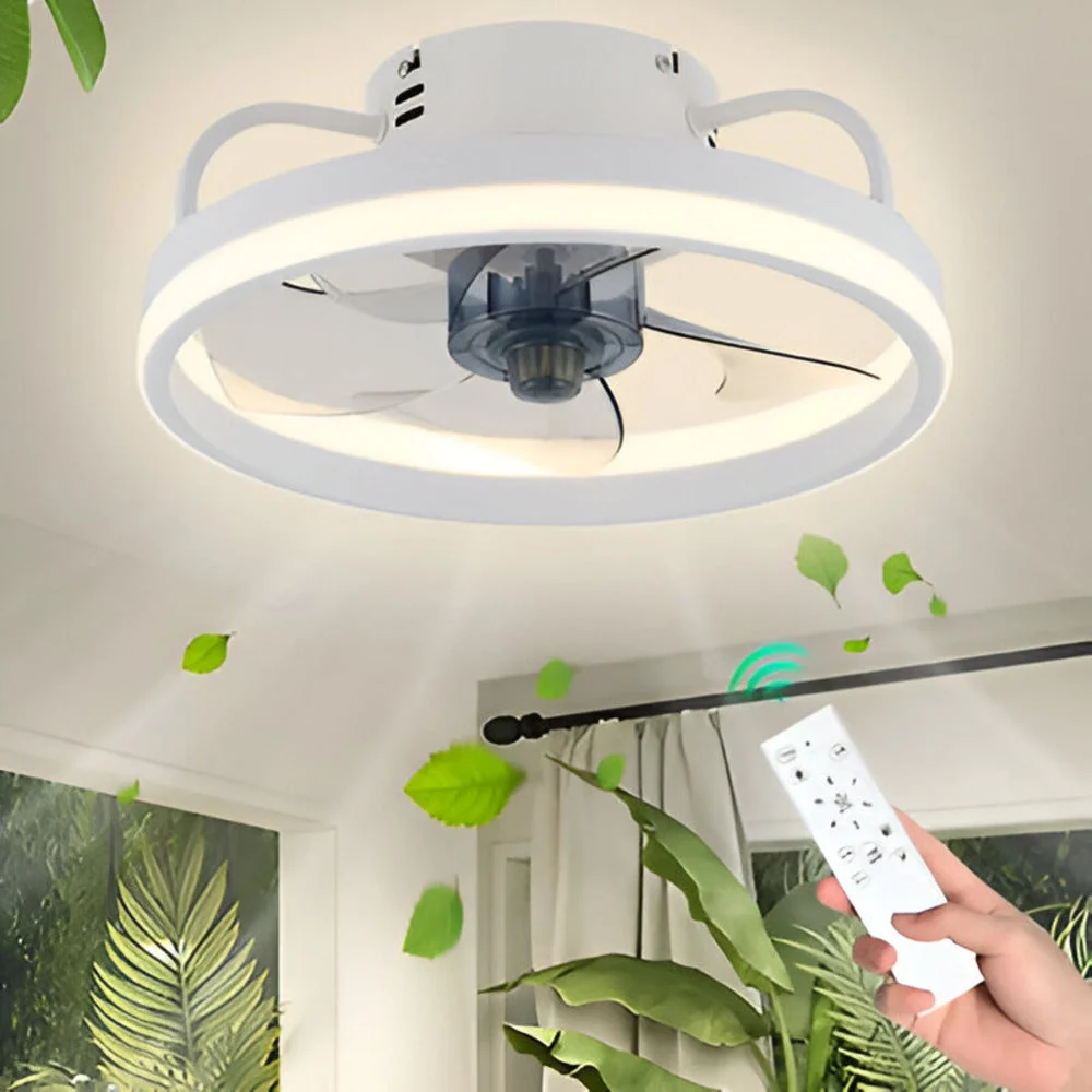 AeroLume – Connected Takfläkt med Dimbar LED och Fjärrkontroll Vit