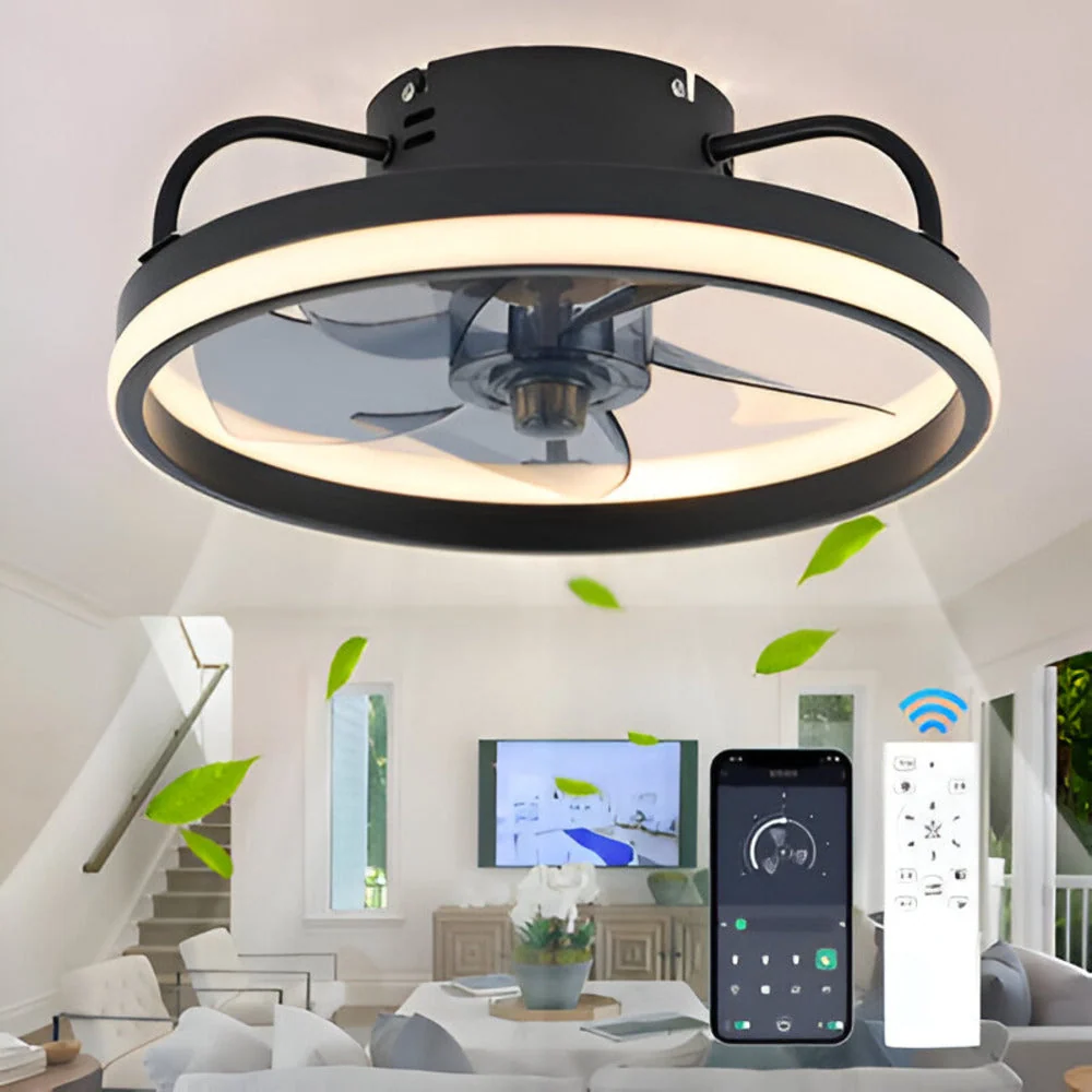 AeroLume – Connected Takfläkt med Dimbar LED och Fjärrkontroll Vit