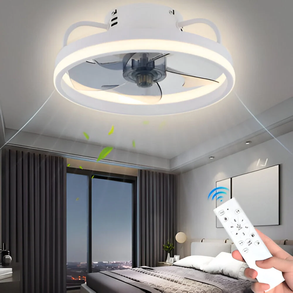 AeroLume – Connected Takfläkt med Dimbar LED och Fjärrkontroll Vit